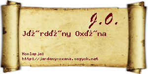 Járdány Oxána névjegykártya